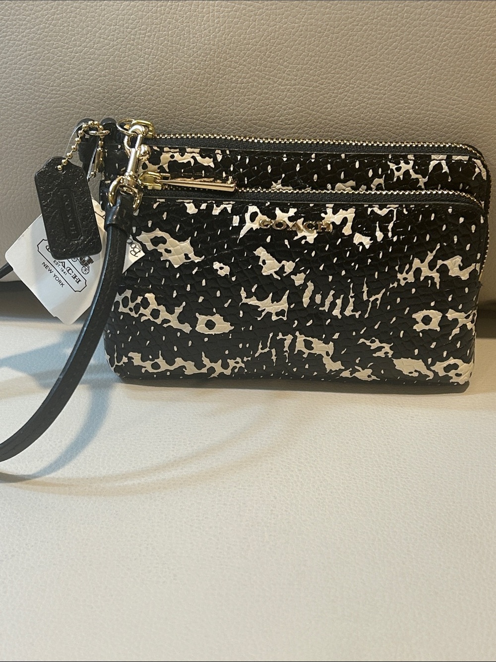 Coach NWT Madison Python Leather Wristlet